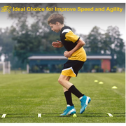 Elevate your fitness game with our Agility Ladder! This versatile training tool is designed to enhance your speed, coordination, and agility. Whether you're an athlete looking to sharpen your skills or a fitness enthusiast seeking an effective way to burn calories and tone muscles, our Agility Ladder is your go-to companion. Crafted from durable, high-quality materials, it's built to withstand intense workouts.