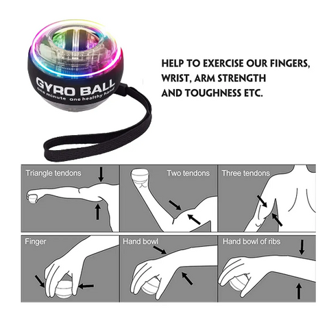 Ignite your workout with our LED Gyroscopic Powerball! This innovative fitness gadget combines cutting-edge gyroscopic technology with vibrant LED lights for a mesmerizing exercise experience. Effortlessly engage your wrists, forearms, and grip as the gyroscopic force intensifies with each spin, sculpting strength and improving coordination. The dazzling LED display adds a visual spectacle as the gyro spins.