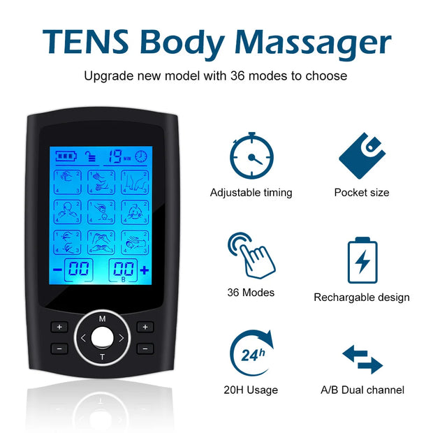 Unleash the power of cutting-edge fitness with our Electric Muscle Stimulator (EMS)! Elevate your workout experience as advanced technology precisely targets and engages your muscles. Perfect for athletes, fitness enthusiasts, or those seeking rehabilitation, the EMS device enhances muscle contractions, promoting strength and tone. With customizable intensity levels, it caters to all fitness levels. Its wireless design ensures freedom of movement, allowing you to use it at the gym, home, or on the go.