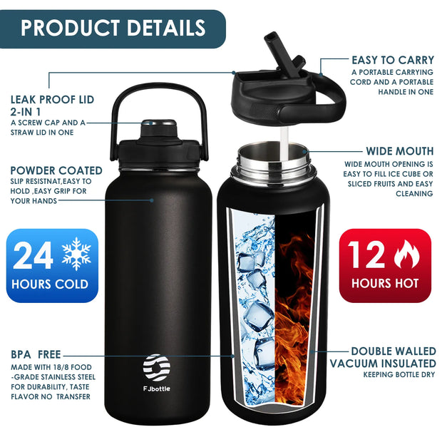 Our Insulated Sports Water Bottle is the ultimate hydration companion for active individuals. Crafted from high-quality, durable stainless steel, this bottle is designed to withstand the toughest adventures. Its double-wall vacuum insulation technology ensures your beverages stay at their desired temperature, keeping your drinks icy cold for up to 24 hours or piping hot for 12 hours.