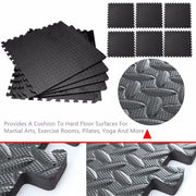 Make safety a priority at your home gym with our Gym Mat Flooring. These Gym Mats are made of high-quality EVA foam that can take the weight of heavy dumbbells, barbells, and plates falling on the ground. Don’t be afraid to work out with intensity as these Gym Floor Mats will keep your floors protected from damage. You can toss weights around carefree with these strong Gym Mats, they will cushion the blow. 