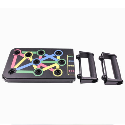Our strength training Push Up Board helps you to burn calories and build strength, leading you through a total-body strength and conditioning workout. In just 30 minutes a day, you will develop muscles, build upper and lower body strength, burn calories, and lose weight. Our Push Up Board is portable, easy to assemble and can fold for storage. Made with premium materials and the non-slip hand grips are cushioned for added comfort. Take it with you anywhere; at home, gym, office, park, etc.