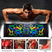 Our strength training Push Up Board helps you to burn calories and build strength, leading you through a total-body strength and conditioning workout. In just 30 minutes a day, you will develop muscles, build upper and lower body strength, burn calories, and lose weight. Our Push Up Board is portable, easy to assemble and can fold for storage. Made with premium materials and the non-slip hand grips are cushioned for added comfort. Take it with you anywhere; at home, gym, office, park, etc.