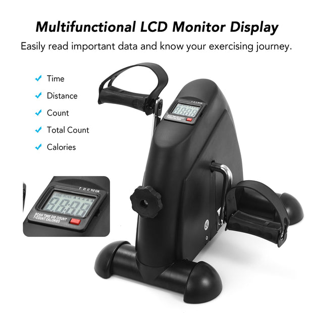 Don’t you hate that feeling of walking into the gym, getting ready to workout, but nothing’s available? Well, no more waiting, just get right to it with the Mini Pedal Exercise Machine! This portable Cycling Machine can fit anywhere in your home gym so there are no excuses as to why you can’t workout. An LCD screen display shows all the functions and lets you control how difficult pedaling becomes. Increase the intensity, measure performance, and have the workout of your life!