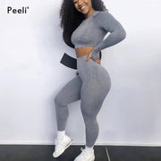 PREMIUM FABRIC: These leggings - yoga set have 4-way stretch material to promote both soft and compression. Not only has the features of high elastic but also good rebound resilience, moisture wicking and quick dry. HONEYCOMB STRUCTURE: Honeycomb structural fabric and color contrast stripe fabric are properly combined to give consideration to the appearance and usability.