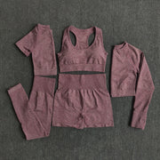 2/3/5PC LEGGINGS | YOGA SET HIGH-WAIST SEAMLESS: &nbsp They are slim-fit, helping to show off your bodies curves perfectly with tummy control and butt lift.