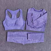2/3/5PC LEGGINGS | YOGA SET HIGH-WAIST SEAMLESS: &nbsp They are slim-fit, helping to show off your bodies curves perfectly with tummy control and butt lift.
