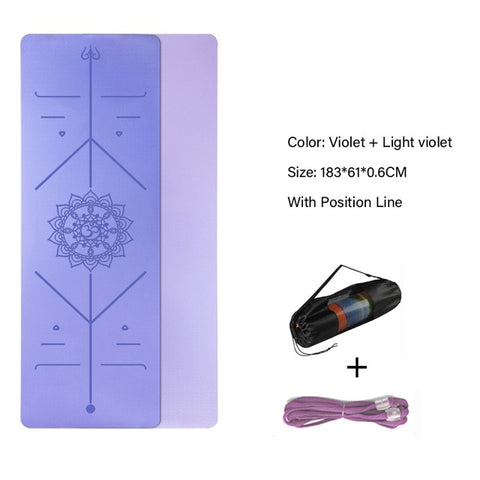 This double layered non slip yoga/pilates mat boasts position lines for guidance Helps you stay in shape, soft rebound, closed-cell foaming, high-density cushioning, comfortable to the touch and protects the joints Yoga mat is easy to clean, has moisture absorption and is breathable Double sided non-slip surfaces, exercise yoga mat comes with an excellent slip resistant advantage to prevent injuries. Non-toxic and Anti-bacteria.