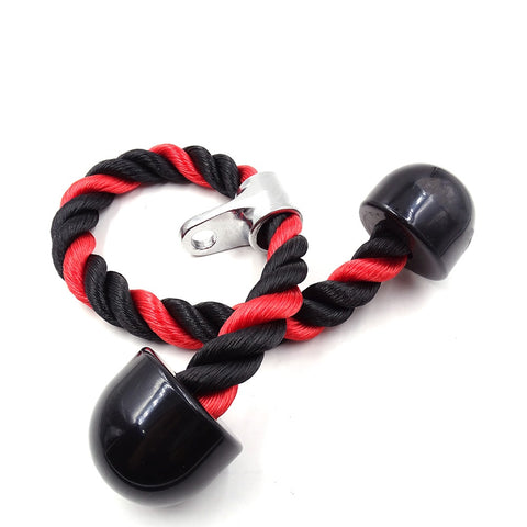 CONSTRUCTION – The triceps rope is made of heavy duty 1. 5-inch rope, great for bodybuilding. FEATURES – Rubber ends keep user's hands from slipping off. BUILD MUSCLE – Great attachment for developing triceps and upper body mass. SPECS – Steel Single-head drawstring length: 36cm. SPECS – Double-head drawstring length: 70/90cm