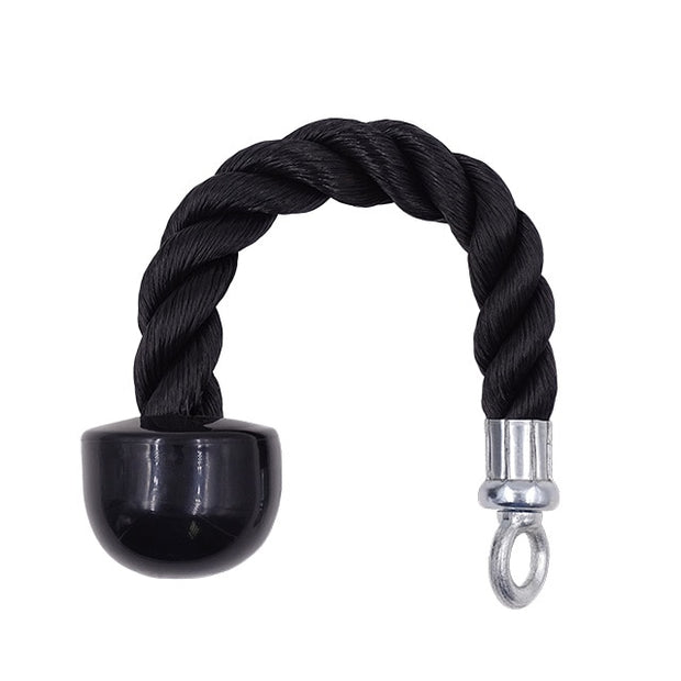 CONSTRUCTION – The triceps rope is made of heavy duty 1. 5-inch rope, great for bodybuilding. FEATURES – Rubber ends keep user's hands from slipping off. BUILD MUSCLE – Great attachment for developing triceps and upper body mass. SPECS – Steel Single-head drawstring length: 36cm. SPECS – Double-head drawstring length: 70/90cm