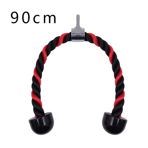 CONSTRUCTION – The triceps rope is made of heavy duty 1. 5-inch rope, great for bodybuilding. FEATURES – Rubber ends keep user's hands from slipping off. BUILD MUSCLE – Great attachment for developing triceps and upper body mass. SPECS – Steel Single-head drawstring length: 36cm. SPECS – Double-head drawstring length: 70/90cm