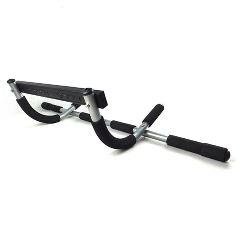 Material: The pull up bar has a spring steel tube and high-density non-slip foam handles that ensures durability and stability.  Proper Doorway Width: 24-32 inches; neutral uses leverage to hold against the doorway so there are no screws; no damage to the door; installs in seconds.  Multiple Uses: Chin-ups, push-ups, sit-ups, etc., strengthen your back, biceps, and other upper body muscles in the comfort of your home gym with this multi-functional pull up bar.