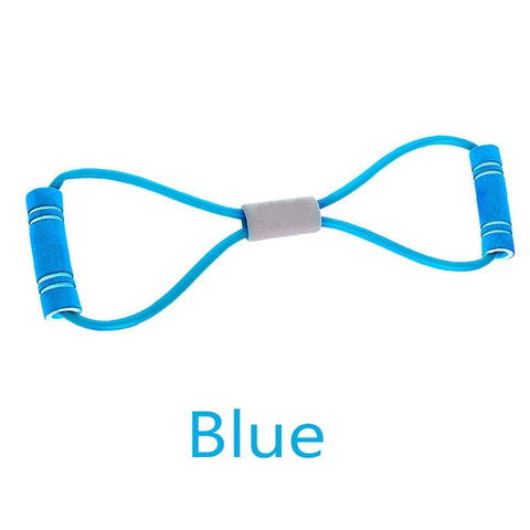 8 Word Fitness Yoga Resistance Bands have high quality rubber material, elastic and not easy to overstretch Ergonomic sponge handle, anti-slip, sweat-absorbent and comfortable to grip Great for home-based strength training Lightweight and portable, easy to carry Essential for yoga and pilates Promotes flexibility and mobility