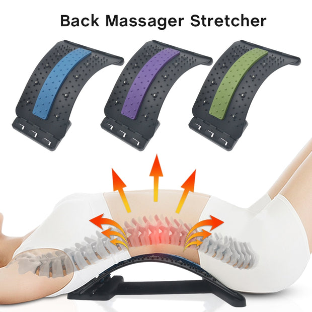 Our Back Stretcher is a convenient at home back pain treatment and preventative care product. It's a simple, passive way to gently stretch your entire back, helping to eliminate the source of your back pain and restore your natural back curve. How Does It Work? When lying down on our Back Stretcher, gravity allows the front of your body to effortlessly stretch out and upwards.