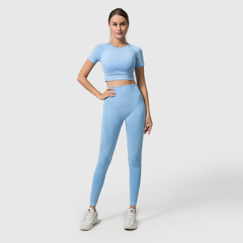 2/3/5PC LEGGINGS | YOGA SET HIGH-WAIST SEAMLESS: &nbsp They are slim-fit, helping to show off your bodies curves perfectly with tummy control and butt lift.