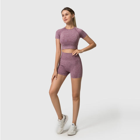 2/3/5PC LEGGINGS | YOGA SET HIGH-WAIST SEAMLESS: &nbsp They are slim-fit, helping to show off your bodies curves perfectly with tummy control and butt lift.