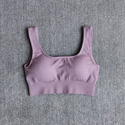 Excellent Material - This yoga workout set for women is made of nylon and spandex. The fabric is thick and is non see through. Lightweight, comfortable, stretchy, flattering and compressive, totally squat proof. Seamless microfiber technology is moisture wicking, quick drying abilities to keep you cool and dry during any workout. Fashion Design: This yoga set has the ribbed texture design. The high waist compression athletic seamless leggings are perfect for tummy control.