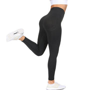 High Waist Tummy Control. Our women's active leggings offer a high waistband for better tummy control. Say goodbye to muffin top and hello to a smooth, flat stomach. These high waisted slimming leggings provide gentle compression to your midsection, giving you a toned and trim look. Our high rise workout leggings are a popular women’s style for their excellent fit and soft comfort. The high waistband gives women that extra boost of confidence to look and feel their best.