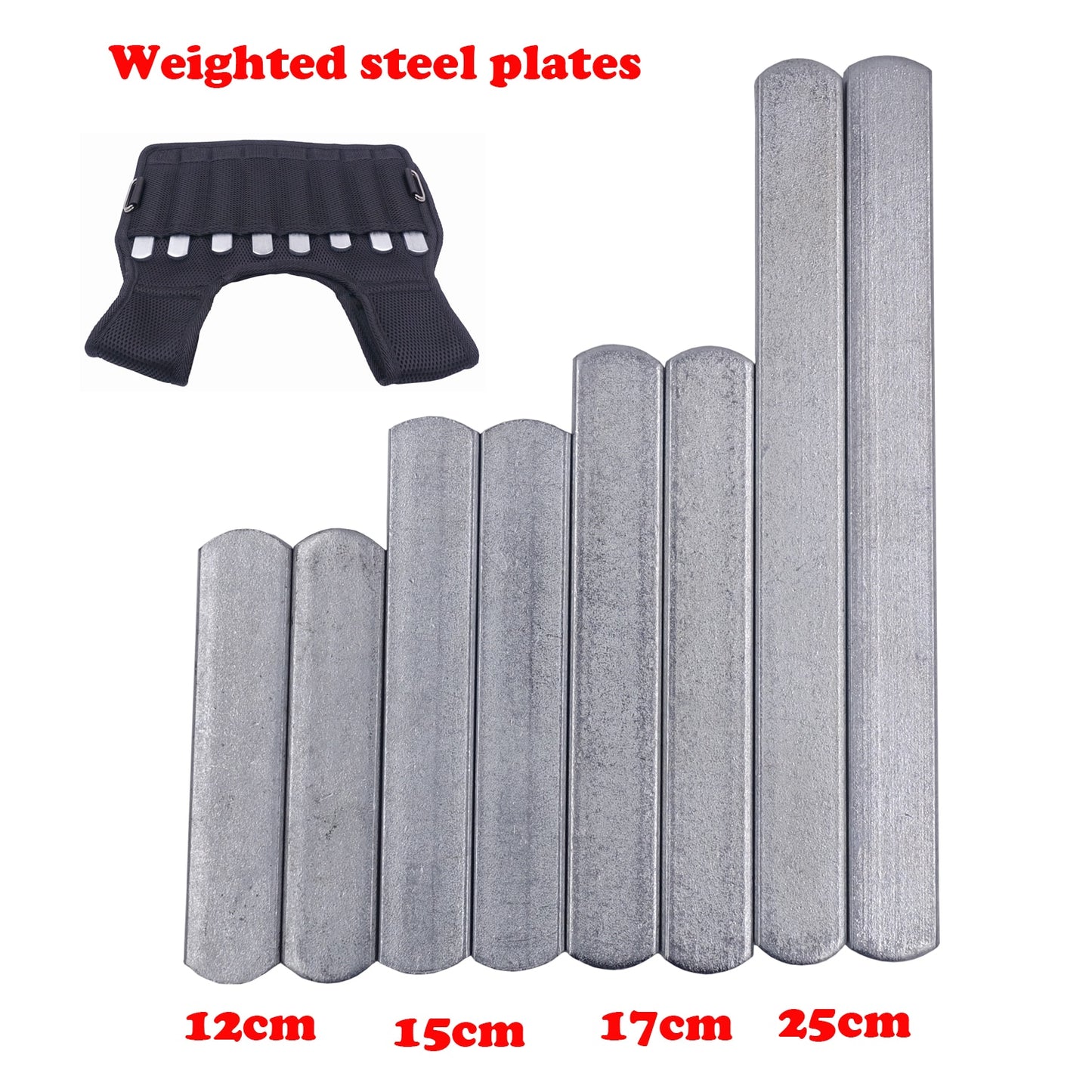 Our premium stainless steel Weighted Vest Weights are made especially for weighted vest, leg or arm straps. With our various sizes and weights this lets you customize your weighted vest, leg or arm straps to your desired weight. The stainless steel weights are very durable, rustproof and boast a rounded edge design for safety. 