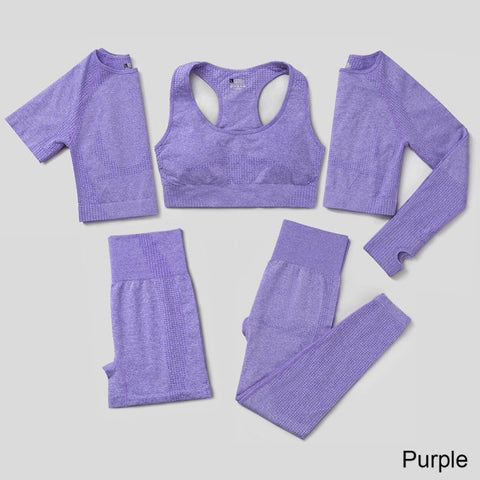 LEGGINGS - 2 & 5pcs WOMEN'S YOGA SET, HIGH WAIST: They are slim-fit, showing off your bodies curves and perfect tummy control with butt lift. 