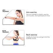 8 Word Fitness Yoga Resistance Bands have high quality rubber material, elastic and not easy to overstretch Ergonomic sponge handle, anti-slip, sweat-absorbent and comfortable to grip Great for home-based strength training Lightweight and portable, easy to carry Essential for yoga and pilates Promotes flexibility and mobility