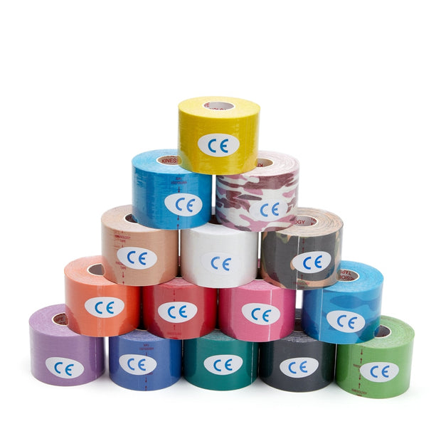 Do you have an injury and tired of tape that won't stick or stay in place? Tape that is either too thin or not strong enough, that needs 2 people to apply it properly. Then look no further than our Kinesiology Tape! Our tape will not loose tension or slide out of place so you can concentrate on your workout and not the tape. The Kinesiology Tape is extremely strong and is designed to move with your muscles as you perform any sport of your choice.