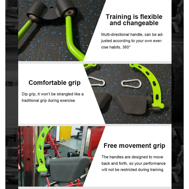 When it’s finally time to get into the gym and really start building your back you want to focus on that pulldown and row movement. What is most important is your hand positioning, it is key to targeting different back muscles. Maximize your weightlifting gains with our power grip bar Cable Attachments designed for lifting efficiency. Take your weightlifting to the next level with our Cable Attachments and order yours today!