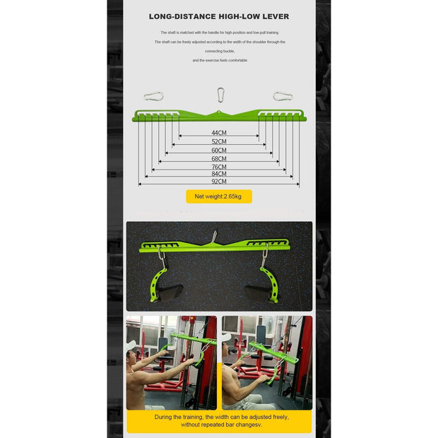 When it’s finally time to get into the gym and really start building your back you want to focus on that pulldown and row movement. What is most important is your hand positioning, it is key to targeting different back muscles. Maximize your weightlifting gains with our power grip bar Cable Attachments designed for lifting efficiency. Take your weightlifting to the next level with our Cable Attachments and order yours today!