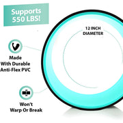 Yoga wheel measures 12” x 5” , the size is perfect for all levels of yoga and pilates. You can carry it to the gym, yoga studio or any where you practice yoga or pilates. The yoga roller wheel can not only improve balance & flexibility, build core strength and give support to numerous yoga poses like inversions and backbends, to prevent injuries, but also relieve back pain and stiffness. It is an excellent prop to improve your yoga level and master challenging yoga poses!
