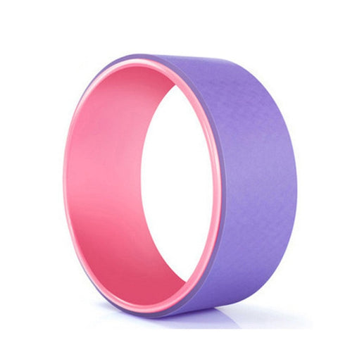 Yoga wheel measures 12” x 5” , the size is perfect for all levels of yoga and pilates. You can carry it to the gym, yoga studio or any where you practice yoga or pilates. The yoga roller wheel can not only improve balance & flexibility, build core strength and give support to numerous yoga poses like inversions and backbends, to prevent injuries, but also relieve back pain and stiffness. It is an excellent prop to improve your yoga level and master challenging yoga poses!