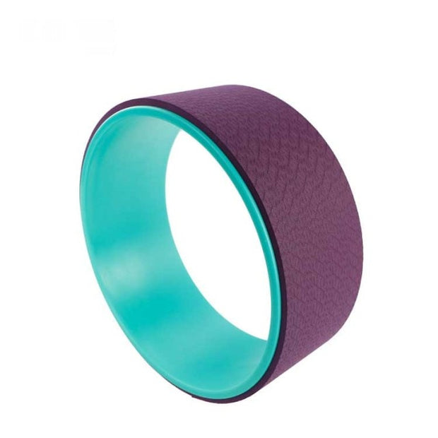 Yoga wheel measures 12” x 5” , the size is perfect for all levels of yoga and pilates. You can carry it to the gym, yoga studio or any where you practice yoga or pilates. The yoga roller wheel can not only improve balance & flexibility, build core strength and give support to numerous yoga poses like inversions and backbends, to prevent injuries, but also relieve back pain and stiffness. It is an excellent prop to improve your yoga level and master challenging yoga poses!