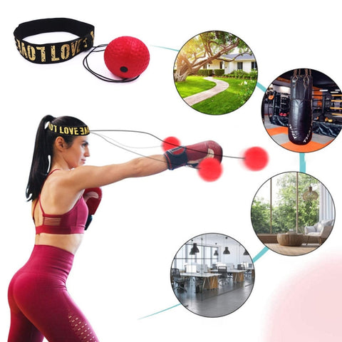 Do you have what it takes to win. Kick agility and accuracy into high gear with your BOXING REFLEX BALL. As you punch the ball, it bounces back, forcing you to fight back to protect your face, neck, and chest. Raise reflexes and get ready for the ring with the boxing reflex ball and train to win.   Take your MMA or Muay Thai training to the next level with the Boxing Reflex Ball and order yours today! 
