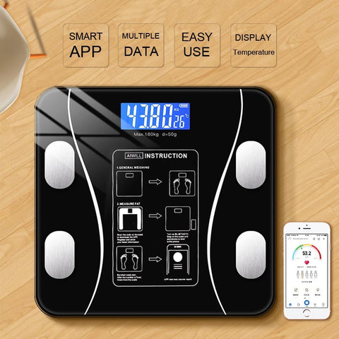 So you have started your fitness journey and now you need to track your results! Our Weight Scale will keep you on the right track by measuring your body weight, body fat percentage, BMI, water, fitness age and visceral fat. Our Weight Scale will even show you the temperature and battery life. This Bluetooth scale will upload all your data and provide everything you need to stay on track so you can focus on what's important.