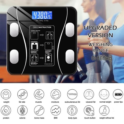 So you have started your fitness journey and now you need to track your results! Our Weight Scale will keep you on the right track by measuring your body weight, body fat percentage, BMI, water, fitness age and visceral fat. Our Weight Scale will even show you the temperature and battery life. This Bluetooth scale will upload all your data and provide everything you need to stay on track so you can focus on what's important.