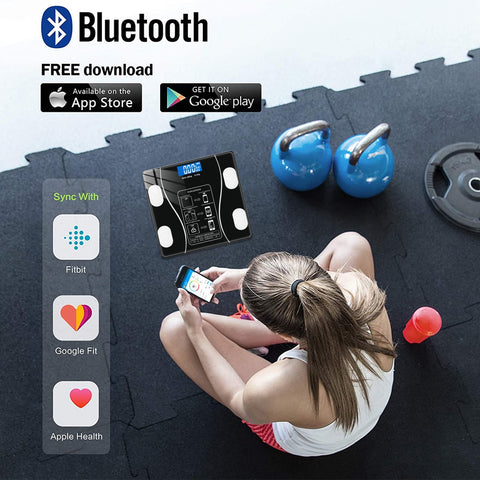 So you have started your fitness journey and now you need to track your results! Our Weight Scale will keep you on the right track by measuring your body weight, body fat percentage, BMI, water, fitness age and visceral fat. Our Weight Scale will even show you the temperature and battery life. This Bluetooth scale will upload all your data and provide everything you need to stay on track so you can focus on what's important.